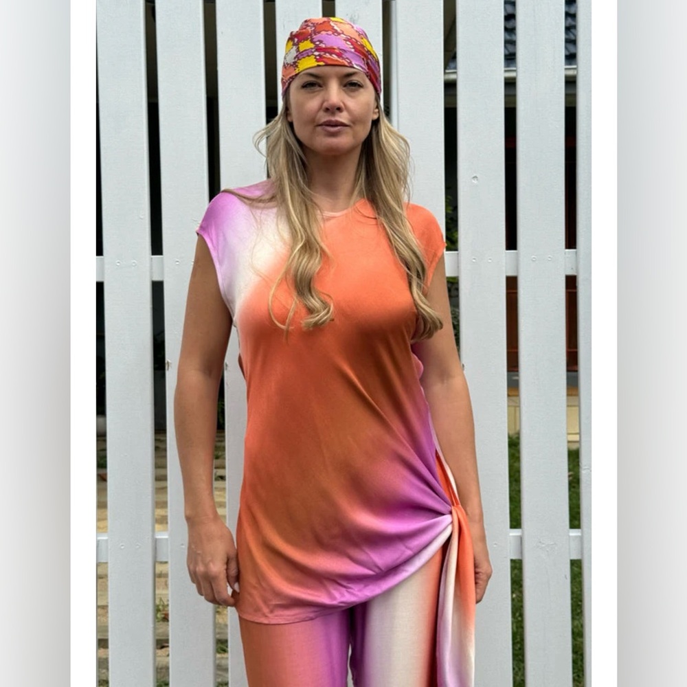 Devotion TWINS Orange and Purple Gradient Tunic